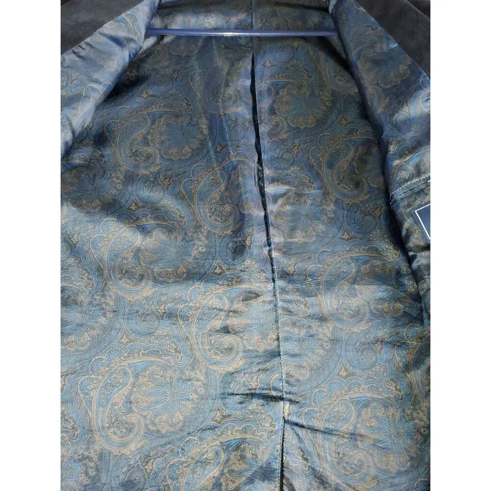 Chaps Men's navy blue corduroy Blazer in with deep blue paisley lining